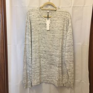 Calvin Klein White & Grey Henley Shirt XXL  NWT